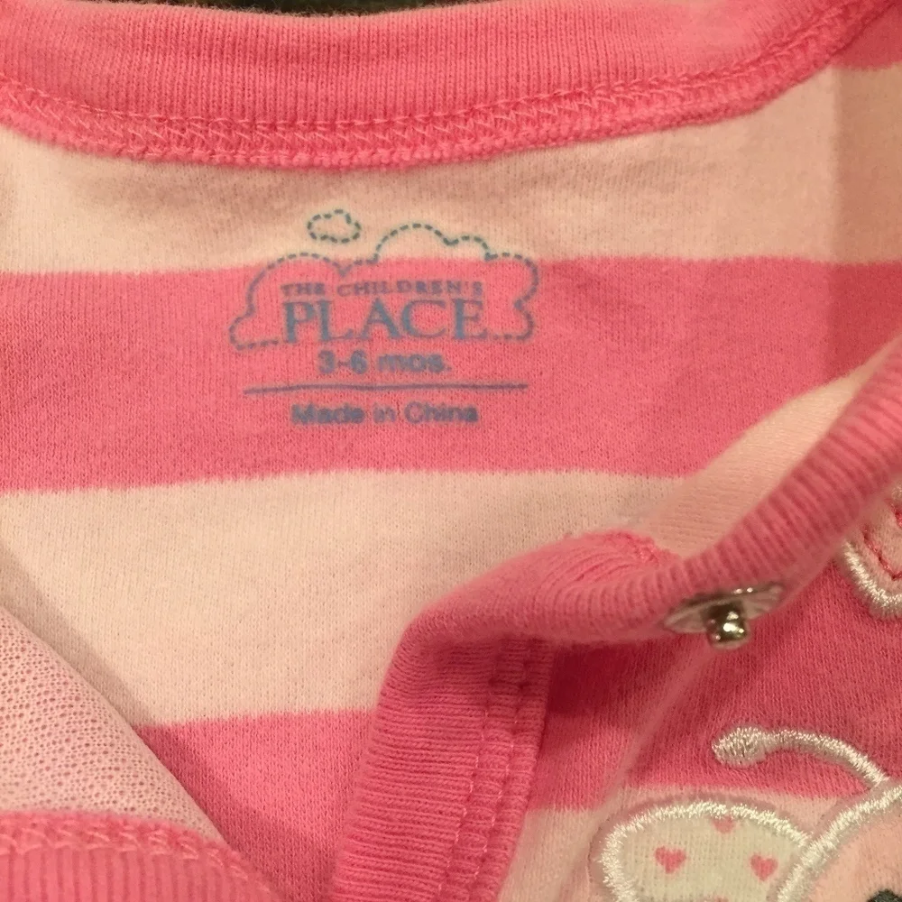 THE CHILDREN'S PLACE | pink striped onesie